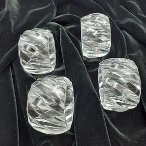 Set of 4 Faux Crystal Napkin Ring Set
